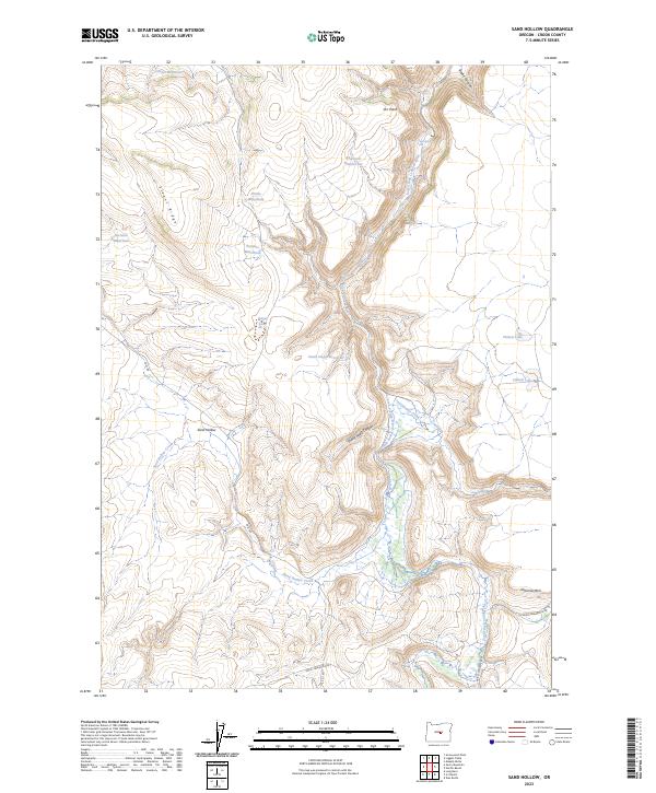 US Topo 7.5-minute map for Sand Hollow OR