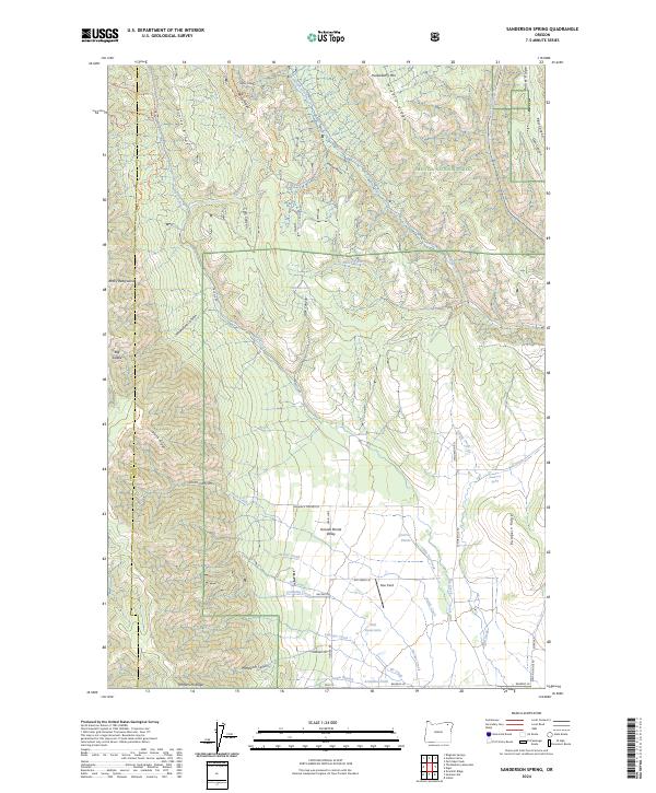 US Topo 7.5-minute map for Sanderson Spring OR