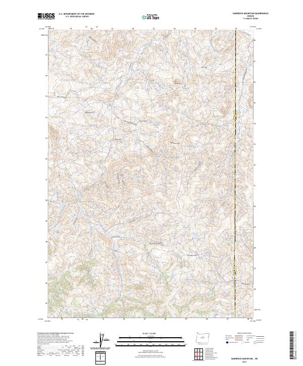 US Topo 7.5-minute map for Sandrock Mountain OR