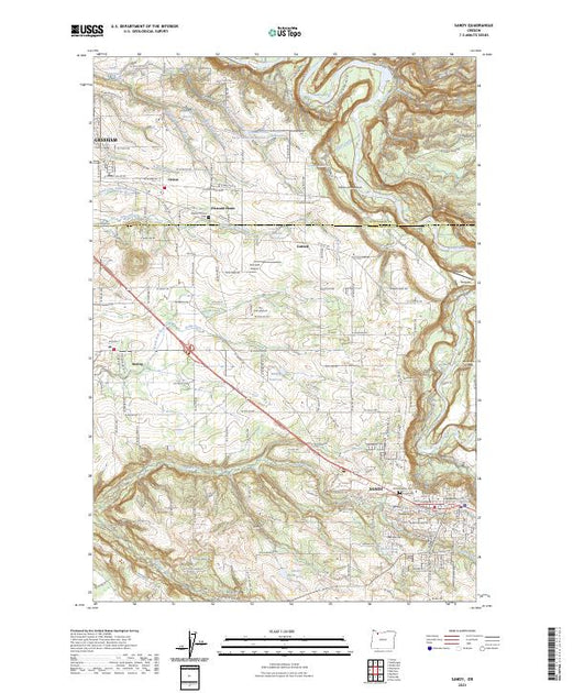 US Topo 7.5-minute map for Sandy OR – American Map Store