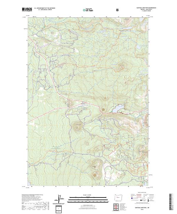 US Topo 7.5-minute map for Santiam Junction OR