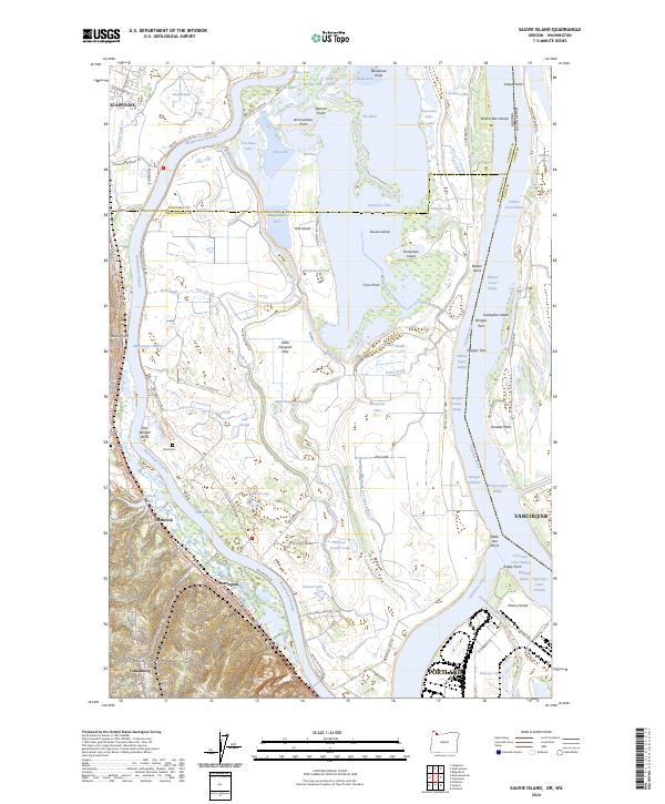 US Topo 7.5-minute map for Sauvie Island ORWA