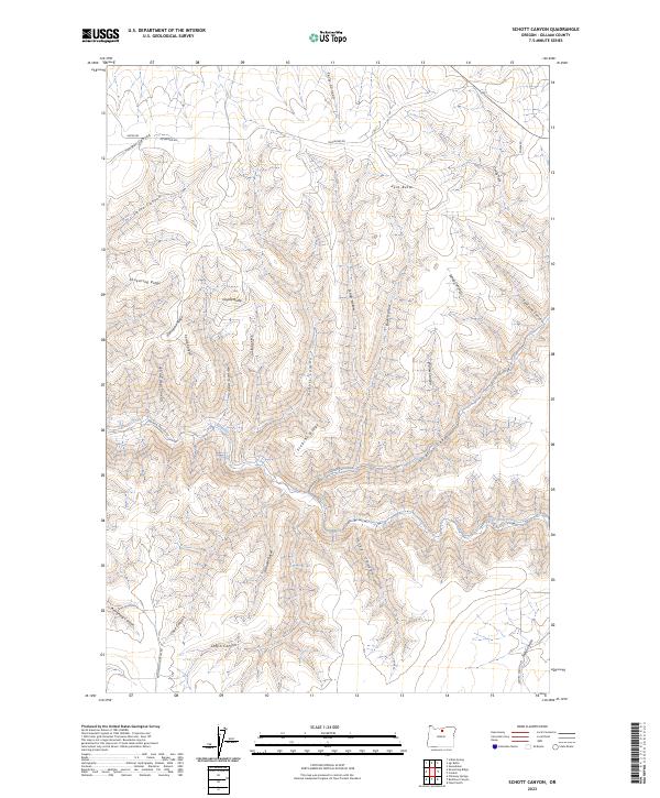 US Topo 7.5-minute map for Schott Canyon OR