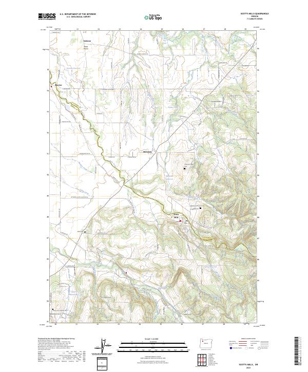 US Topo 7.5-minute map for Scotts Mills OR