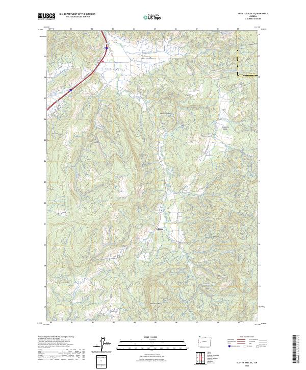US Topo 7.5-minute map for Scotts Valley OR