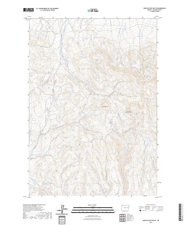 US Topo 7.5-minute map for Scratch Post Butte OR