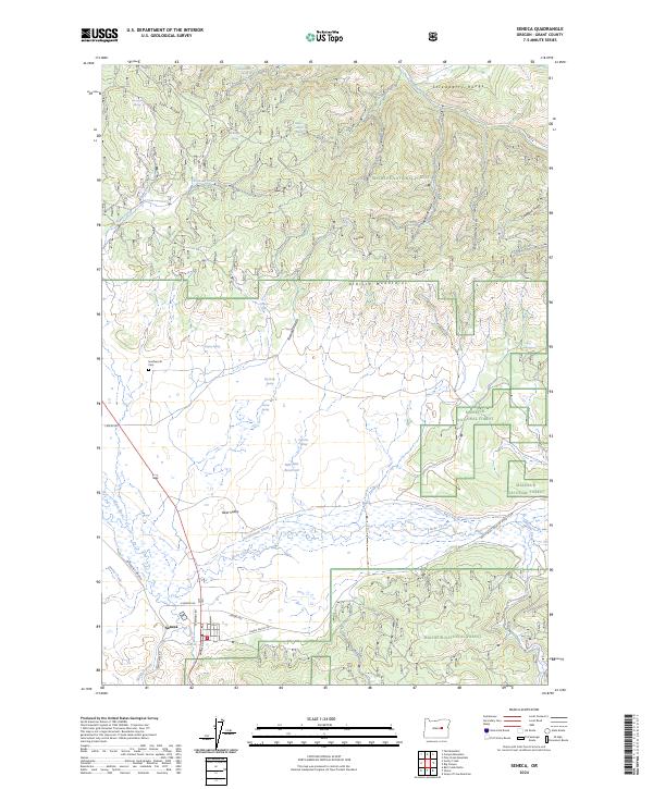 US Topo 7.5-minute map for Seneca OR