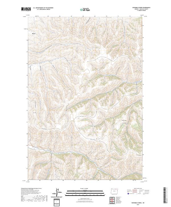 US Topo 7.5-minute map for Sevenmile Creek OR