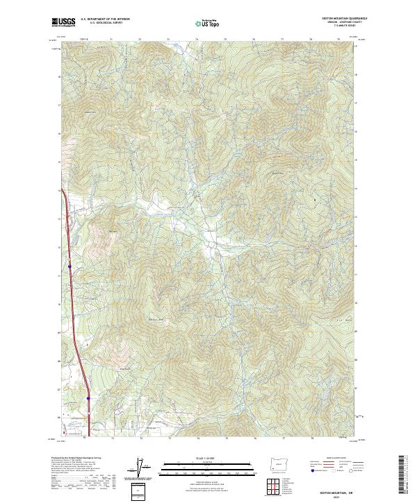 US Topo 7.5-minute map for Sexton Mountain OR