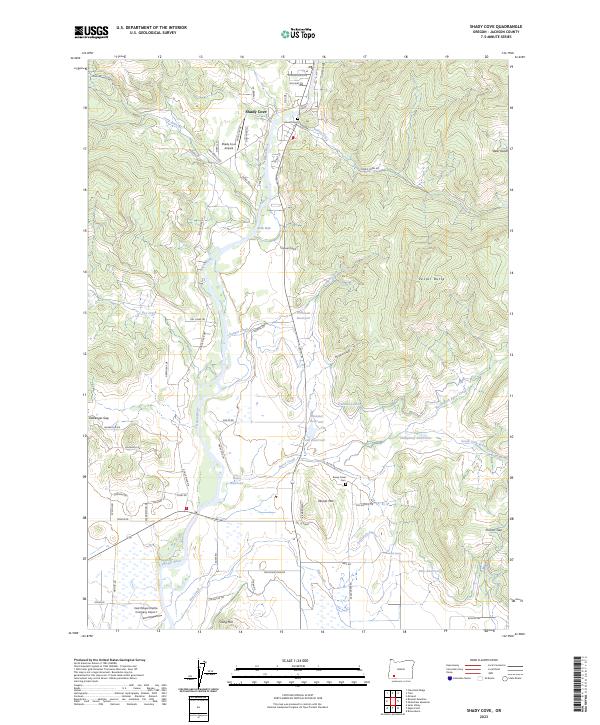 US Topo 7.5-minute map for Shady Cove OR