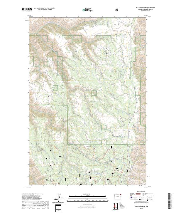 US Topo 7.5-minute map for Shamrock Creek OR