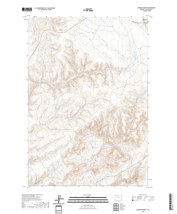 US Topo 7.5-minute map for Shaniko Summit OR