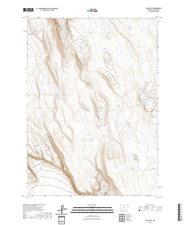 US Topo 7.5-minute map for Sharp Top OR