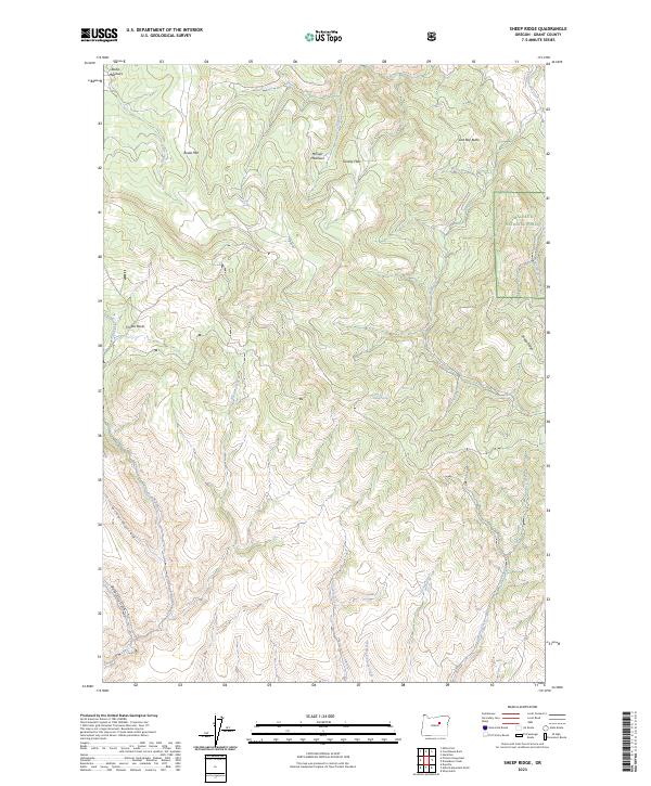 US Topo 7.5-minute map for Sheep Ridge OR