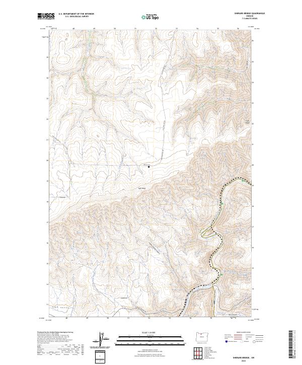 US Topo 7.5-minute map for Sherars Bridge OR