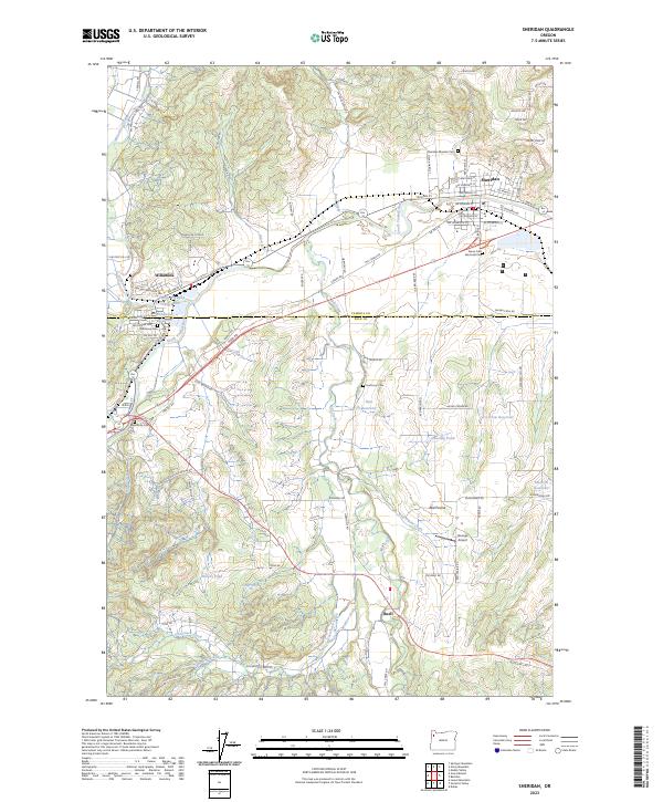 US Topo 7.5-minute map for Sheridan OR