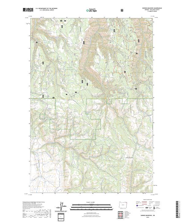 US Topo 7.5-minute map for Sherod Meadows OR
