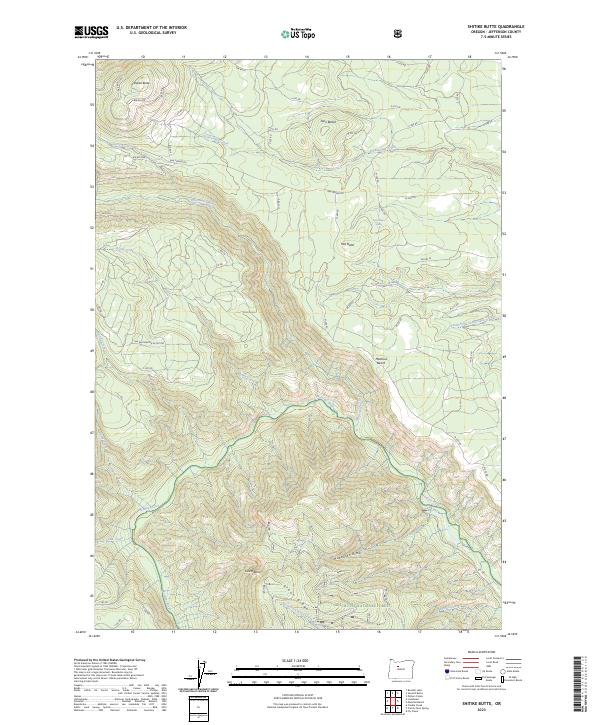 US Topo 7.5-minute map for Shitike Butte OR