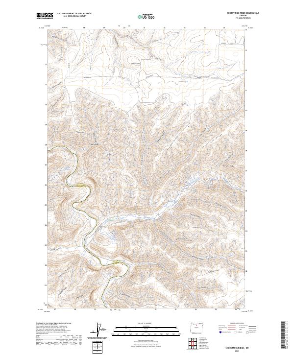 US Topo 7.5-minute map for Shoestring Ridge OR