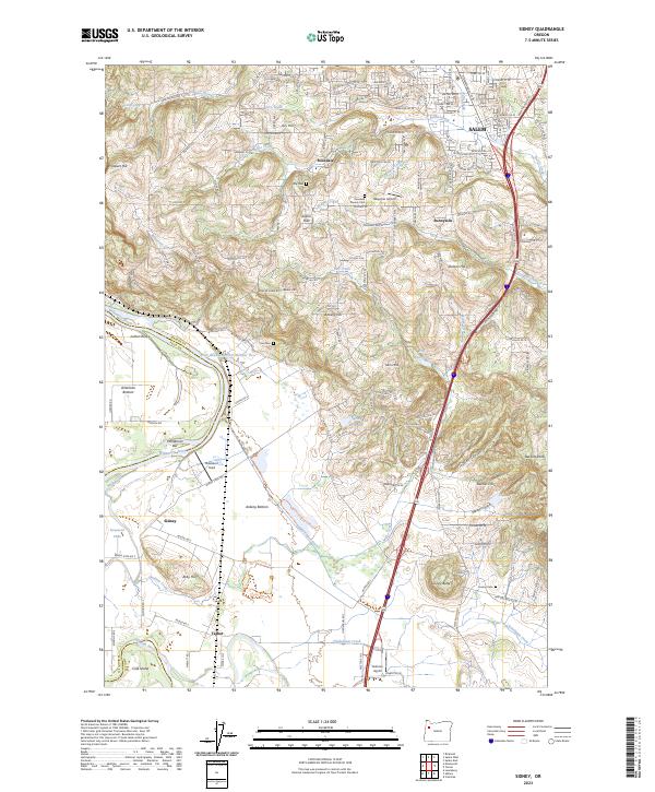 US Topo 7.5-minute map for Sidney OR