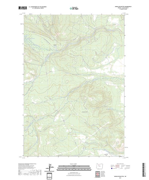 US Topo 7.5-minute map for Sidwalter Buttes OR