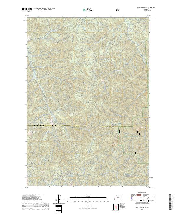 US Topo 7.5-minute map for Silica Mountain OR