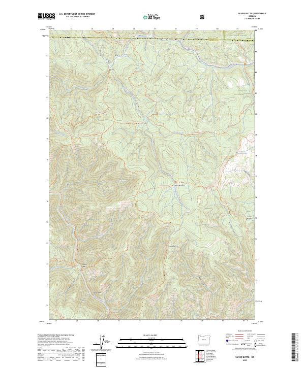 US Topo 7.5-minute map for Silver Butte OR