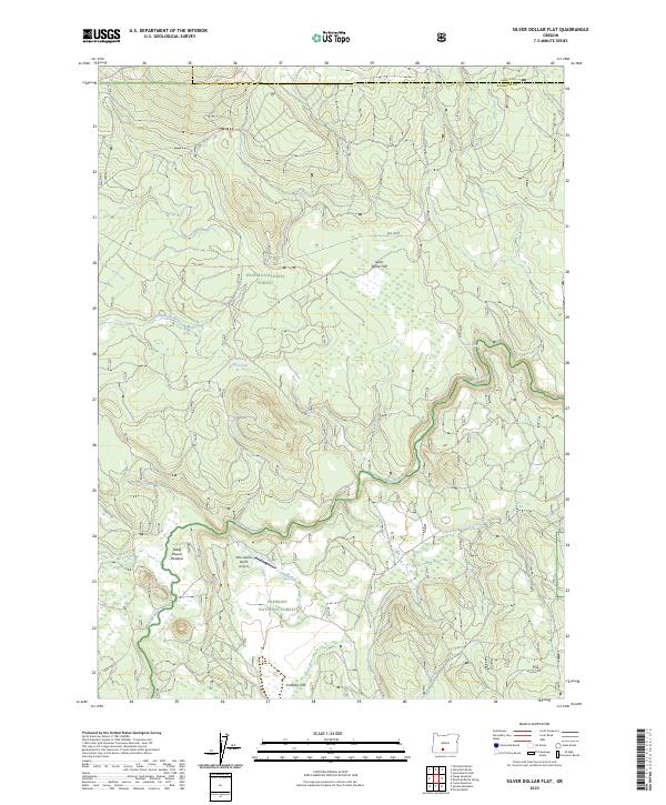 US Topo 7.5-minute map for Silver Dollar Flat OR