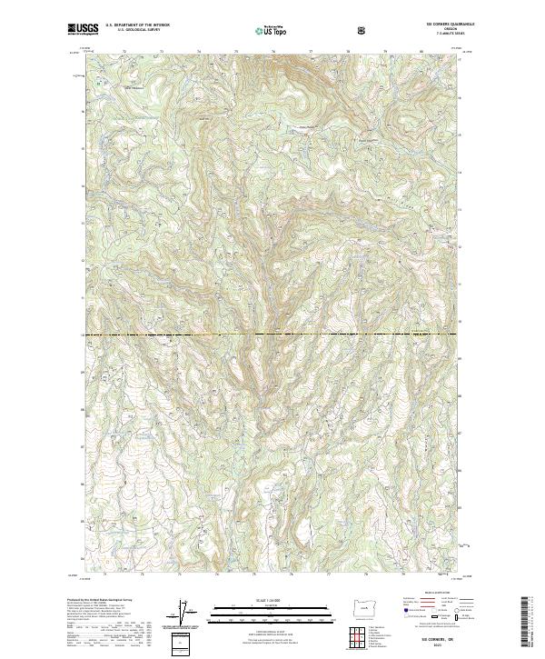 US Topo 7.5-minute map for Six Corners OR