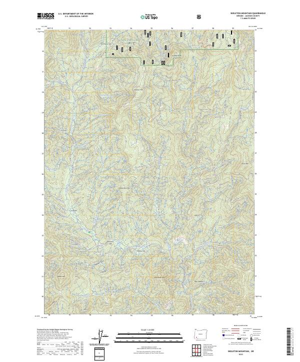 US Topo 7.5-minute map for Skeleton Mountain OR