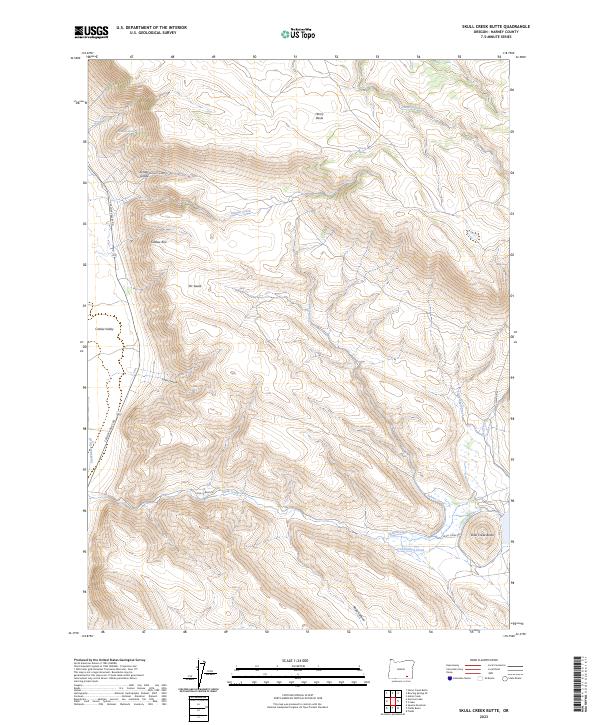 US Topo 7.5-minute map for Skull Creek Butte OR