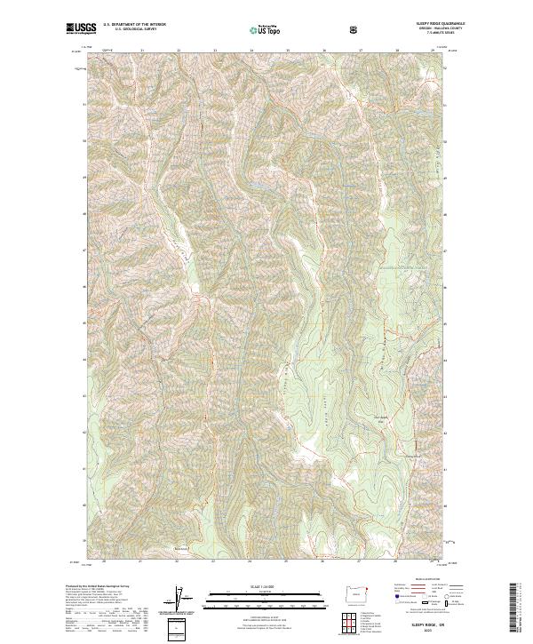 US Topo 7.5-minute map for Sleepy Ridge OR – American Map Store