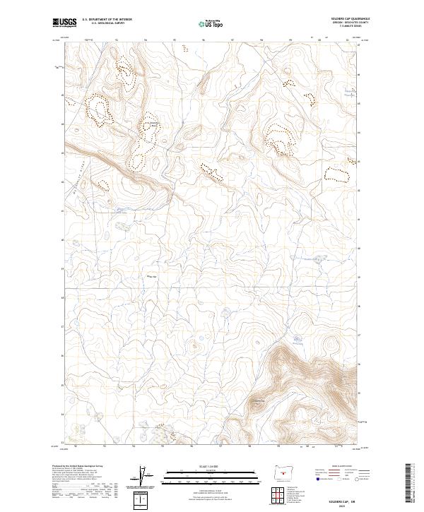 Map Cap Sample US Topo 7.5-minute map for Soldiers Cap OR – American Map Store