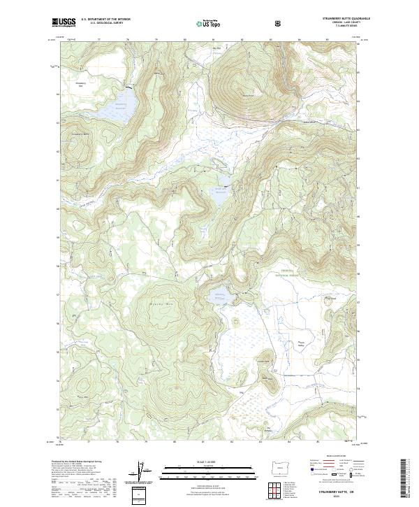 US Topo 7.5-minute map for Strawberry Butte OR