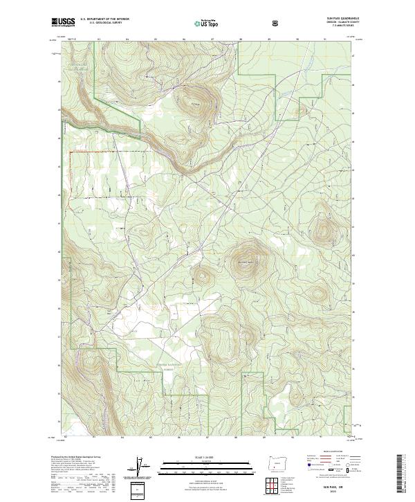 US Topo 7.5-minute map for Sun Pass OR