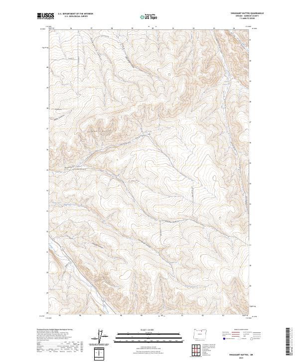 US Topo 7.5-minute map for Swaggart Buttes OR