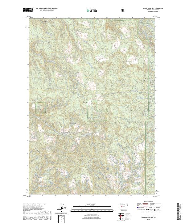 US Topo 7.5-minute map for Swamp Mountain OR