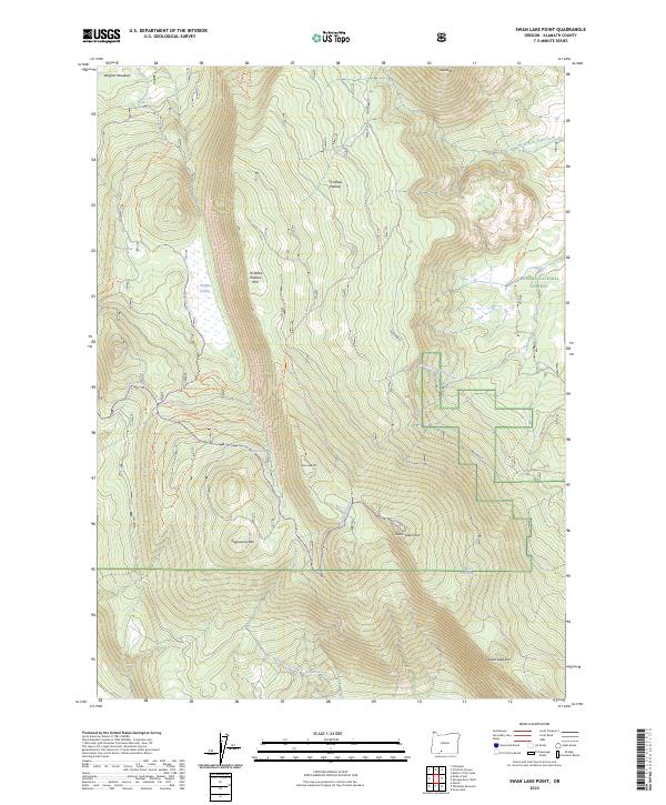 US Topo 7.5-minute map for Swan Lake Point OR