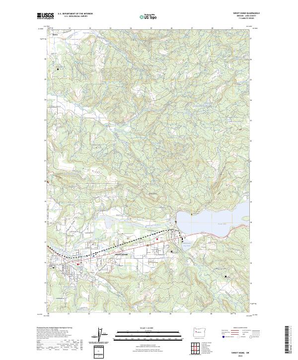 US Topo 7.5-minute map for Sweet Home OR
