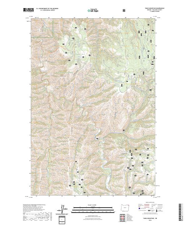 US Topo 7.5-minute map for Table Mountain OR