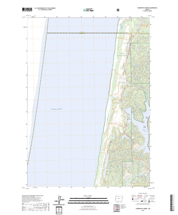 US Topo 7.5-minute map for Tahkenitch Creek OR