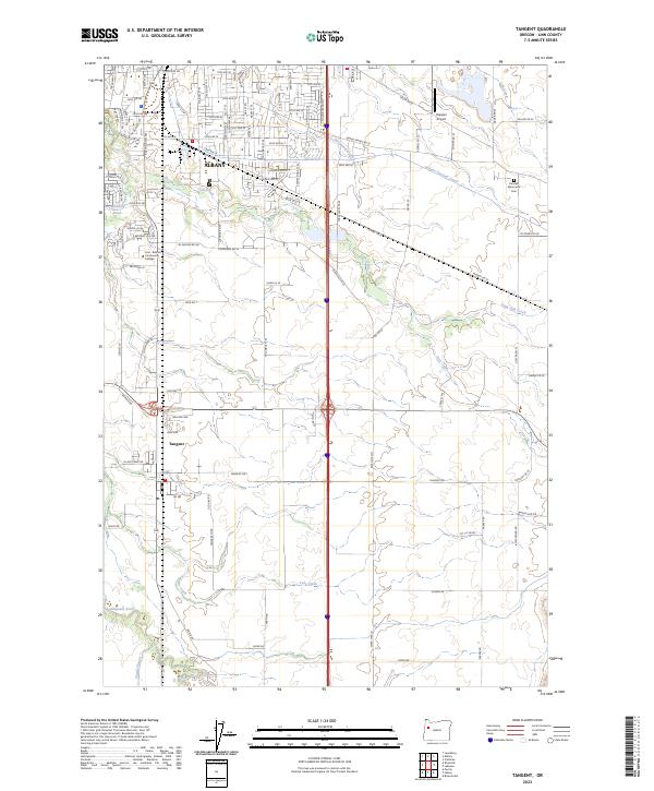 US Topo 7.5-minute map for Tangent OR
