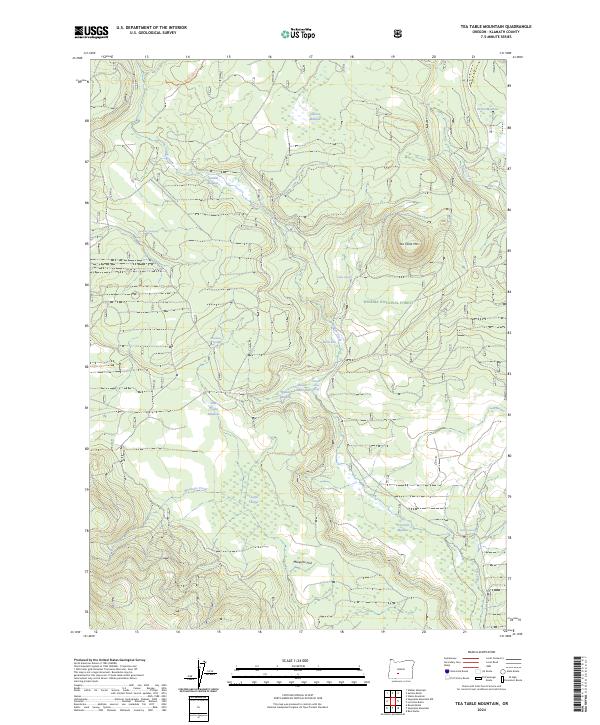 US Topo 7.5-minute map for Tea Table Mountain OR