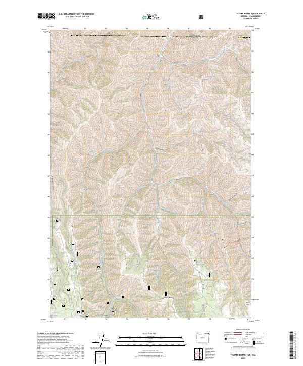 US Topo 7.5-minute map for Teepee Butte ORWA