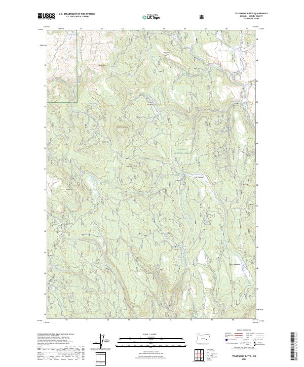US Topo 7.5-minute map for Telephone Butte OR