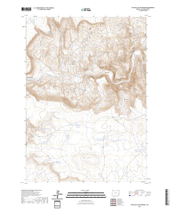 US Topo 7.5-minute map for The Hole in the Ground OR