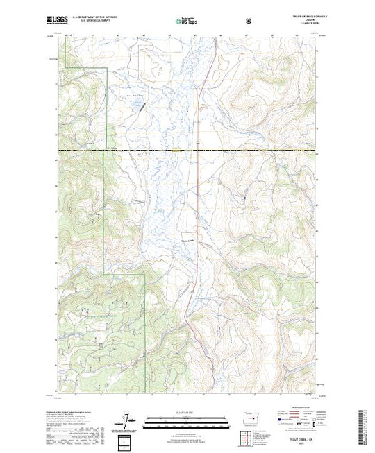 US Topo 7.5-minute map for Trout Creek OR – American Map Store