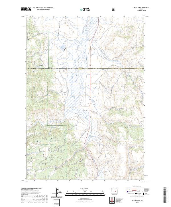 US Topo 7.5-minute map for Trout Creek OR