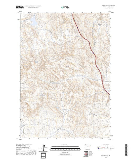US Topo 7.5-minute map for Tub Mountain OR – American Map Store