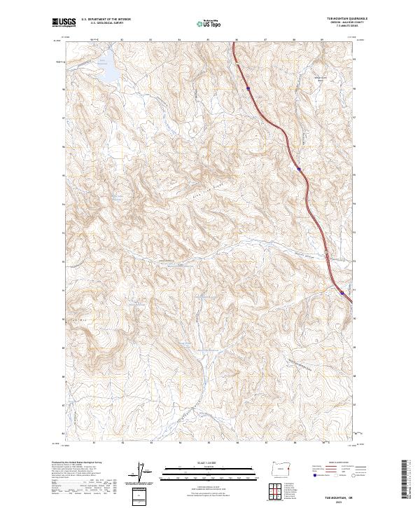 US Topo 7.5-minute map for Tub Mountain OR